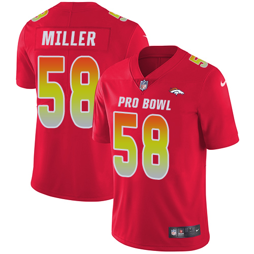 Nike Broncos #58 Von Miller Red Men's Stitched NFL Limited AFC 2018 Pro Bowl Jersey - Click Image to Close
